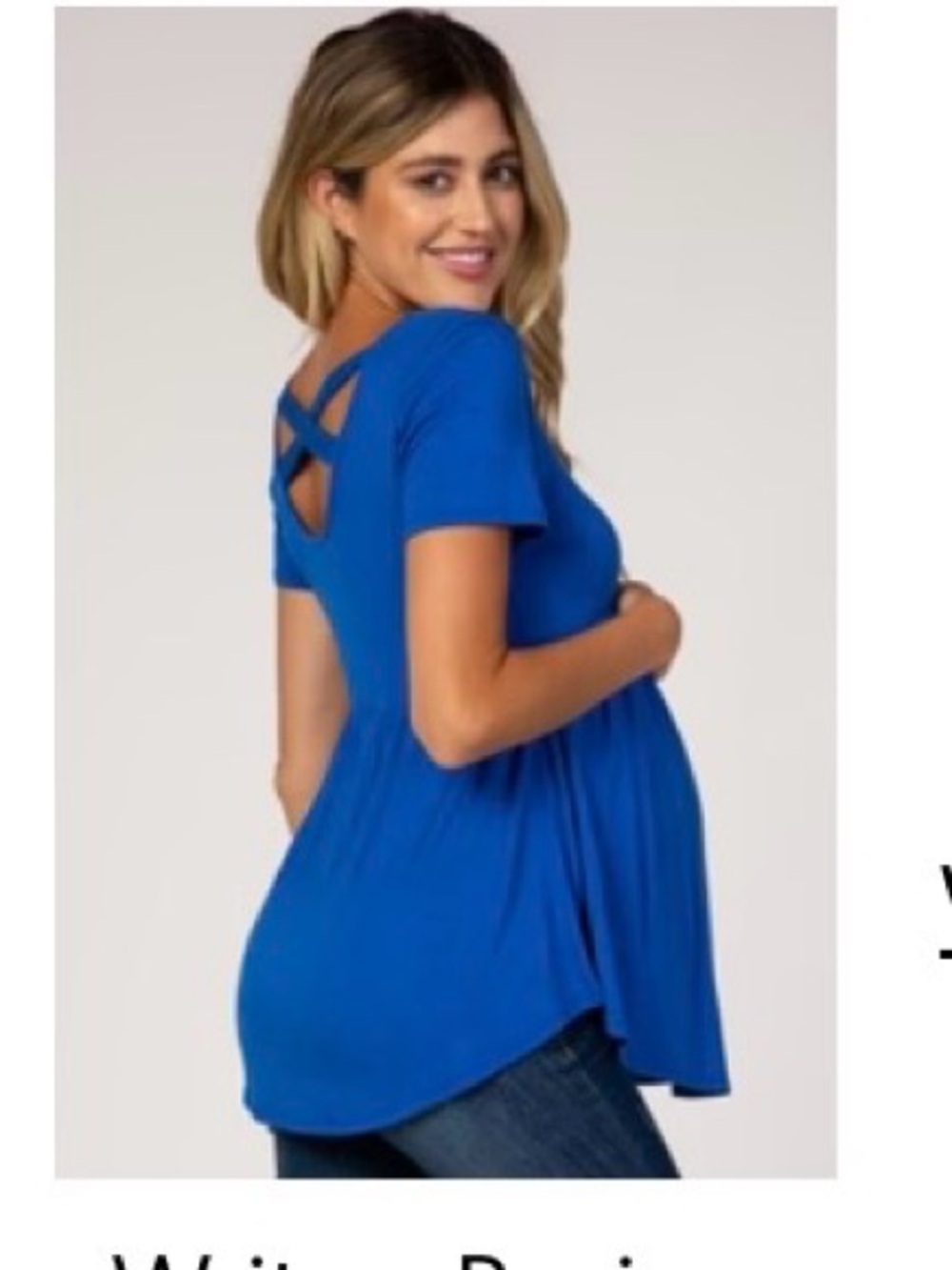 Pinkblush Royal Blue Maternity Crisscross Back Short Sleeve Top